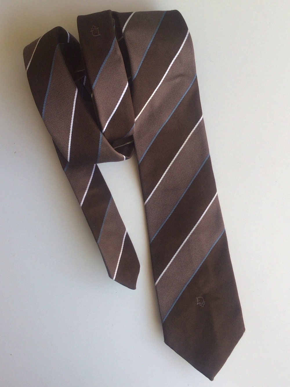 Vintage Dior Christian Dion striped brown tie
